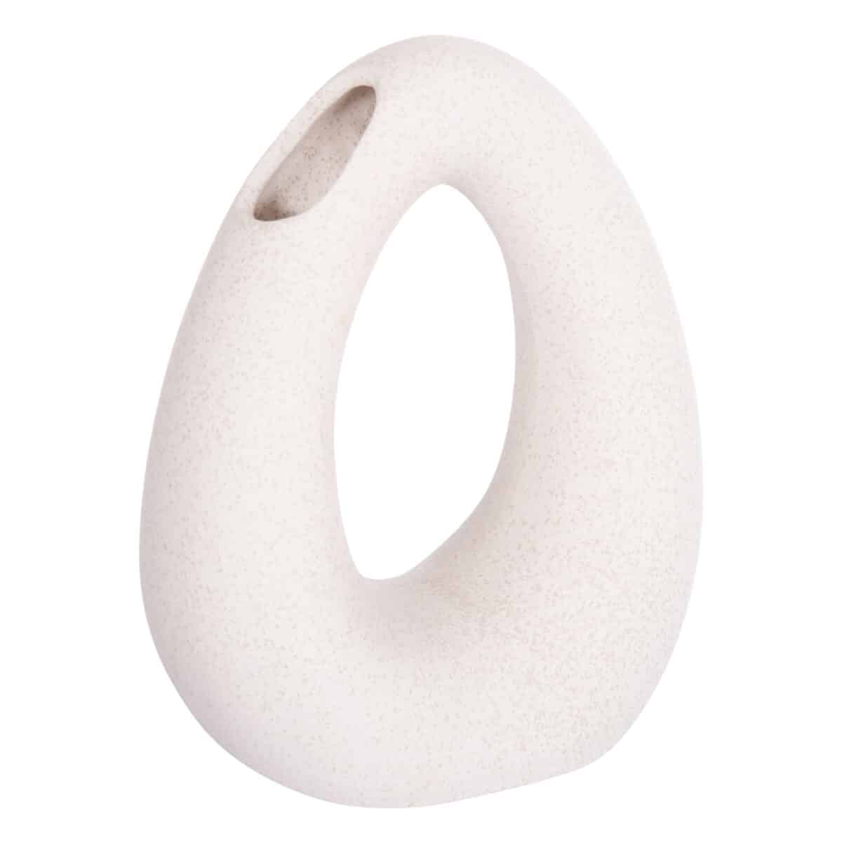 ΕΠΙΤΡΑΠΕΖΙΟ ΚΕΡΑΜΙΚΟ ΔΙΑΚΟΣΜΗΤΙΚΟ ELLIPTO HM4644.01 ΥΠΟΛΕΥΚΟ ΚΡΥΣΤΑΛΛΙΚΟ 16,5x9x20Υεκ