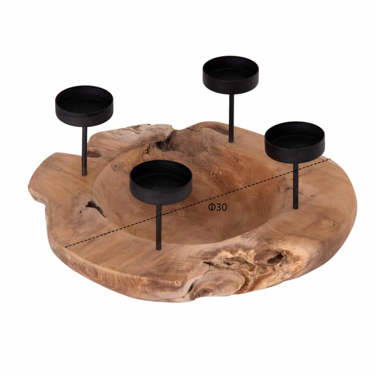 epitrapezio-kiropigio-bowl-fb94390-xylo-1 ΕΠΙΤΡΑΠΕΖΙΟ ΚΗΡΟΠΗΓΙΟ/BOWL FRAN HM4390 ΞΥΛΟ ΤΕΑΚ-ΜΕΤΑΛΛΟ 30x30x7-15Υεκ. - Image 2