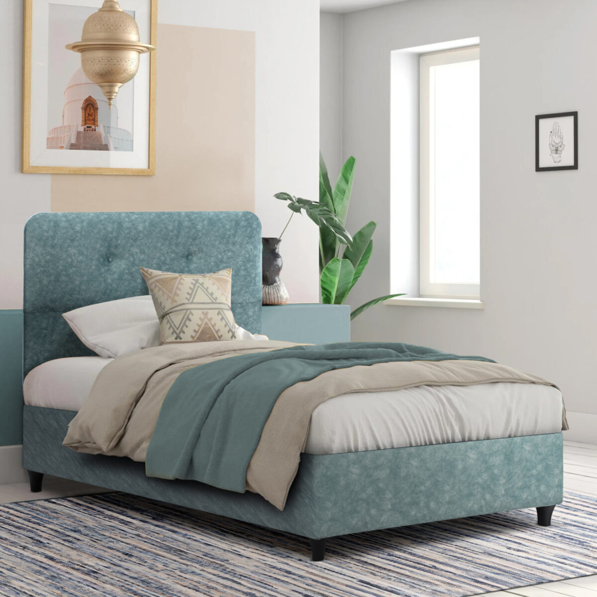 fb964827-krebati-light-green-nubuck-type-1 ΚΡΕΒΑΤΙ DOLORES LIGHT GREEN HM648.27 ΓΙΑ ΣΤΡΩΜΑ 120x200 εκ. - Image 2