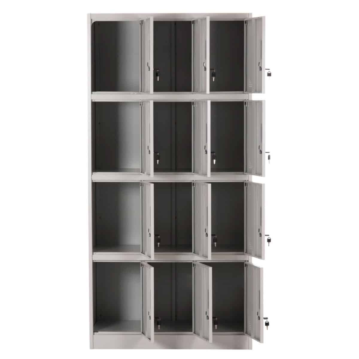 ΦΟΡΙΑΜΟΣ ΜΕΤΑΛΛΙΚΟΣ BEXLEY ΜΕ 12 ΝΤΟΥΛΑΠΑΚΙΑ ΜΕ ΚΛΕΙΔΙ HM5637.11 ΓΚΡΙ 90x45x185Υεκ - Image 3