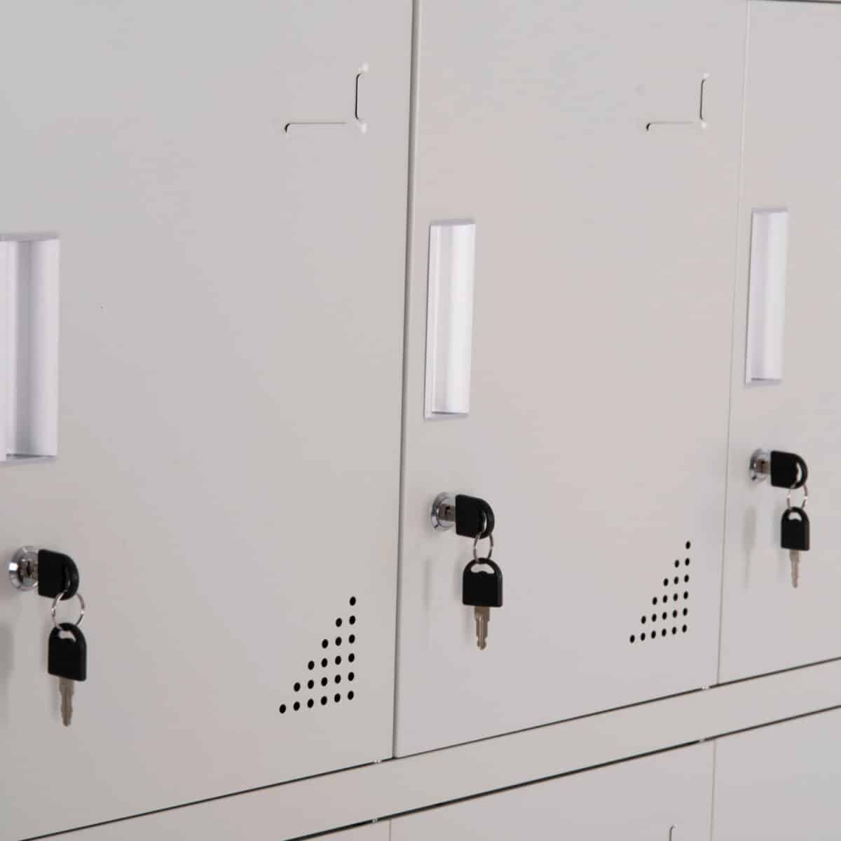 ΦΟΡΙΑΜΟΣ ΜΕΤΑΛΛΙΚΟΣ BEXLEY ΜΕ 12 ΝΤΟΥΛΑΠΑΚΙΑ ΜΕ ΚΛΕΙΔΙ HM5637.11 ΓΚΡΙ 90x45x185Υεκ - Image 7