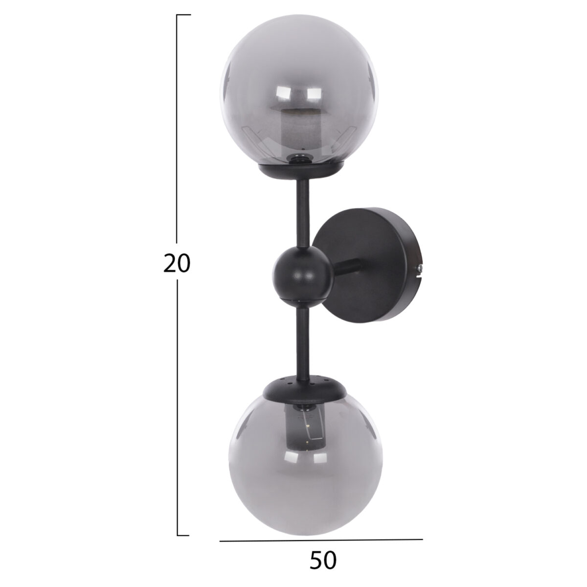 ΦΩΤΙΣΤΙΚΟ ΑΠΛΙΚΑ ME ΔΥΟ ΓΛΟΜΠΟΥΣ ΚΑΘΕΤΑ 50x15x20Y εκ.HM7638.01 - Image 2