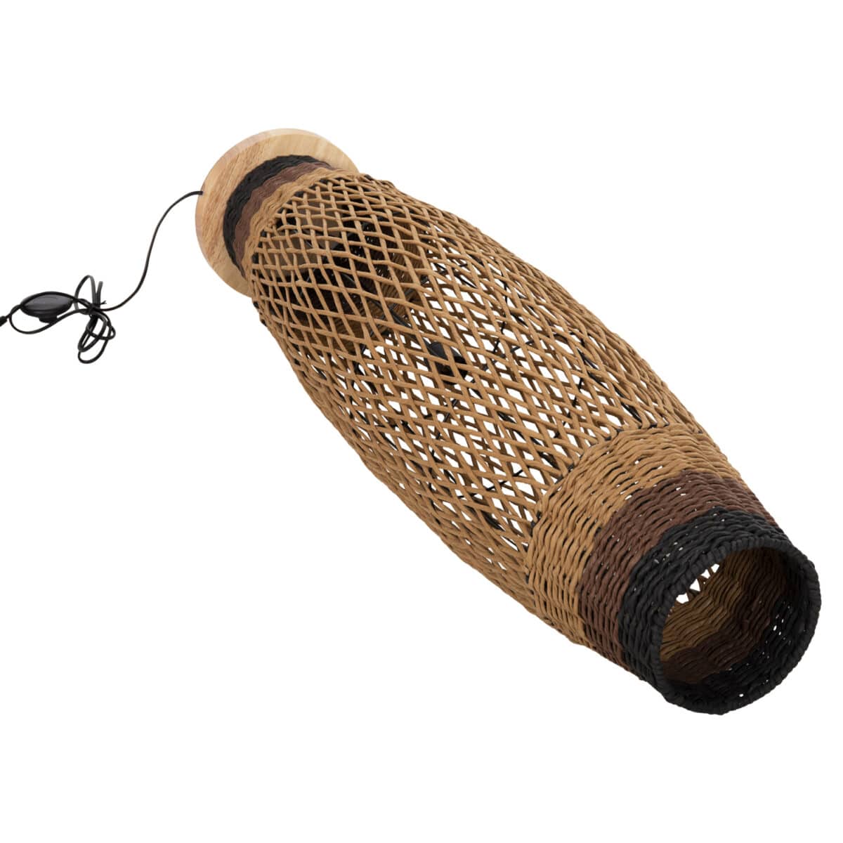 ΦΩΤΙΣΤΙΚΟ ΔΑΠΕΔΟΥ HM4343 ΜΕΤΑΛΛΟ-PAPER ROPE ΣΕ ΜΠΕΖ ΑΜΜΟΥ-ΜΑΥΡΟ Φ30X120Υεκ. - Image 6