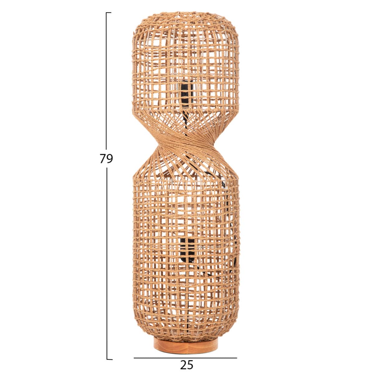 ΦΩΤΙΣΤΙΚΟ ΔΑΠΕΔΟΥ HM4359 ΜΕΤΑΛΛΟ-PAPER ROPE ΣΕ ΚΑΦΕ-2 ΛΑΜΠΕΣ Φ25x78,5Υεκ. - Image 2