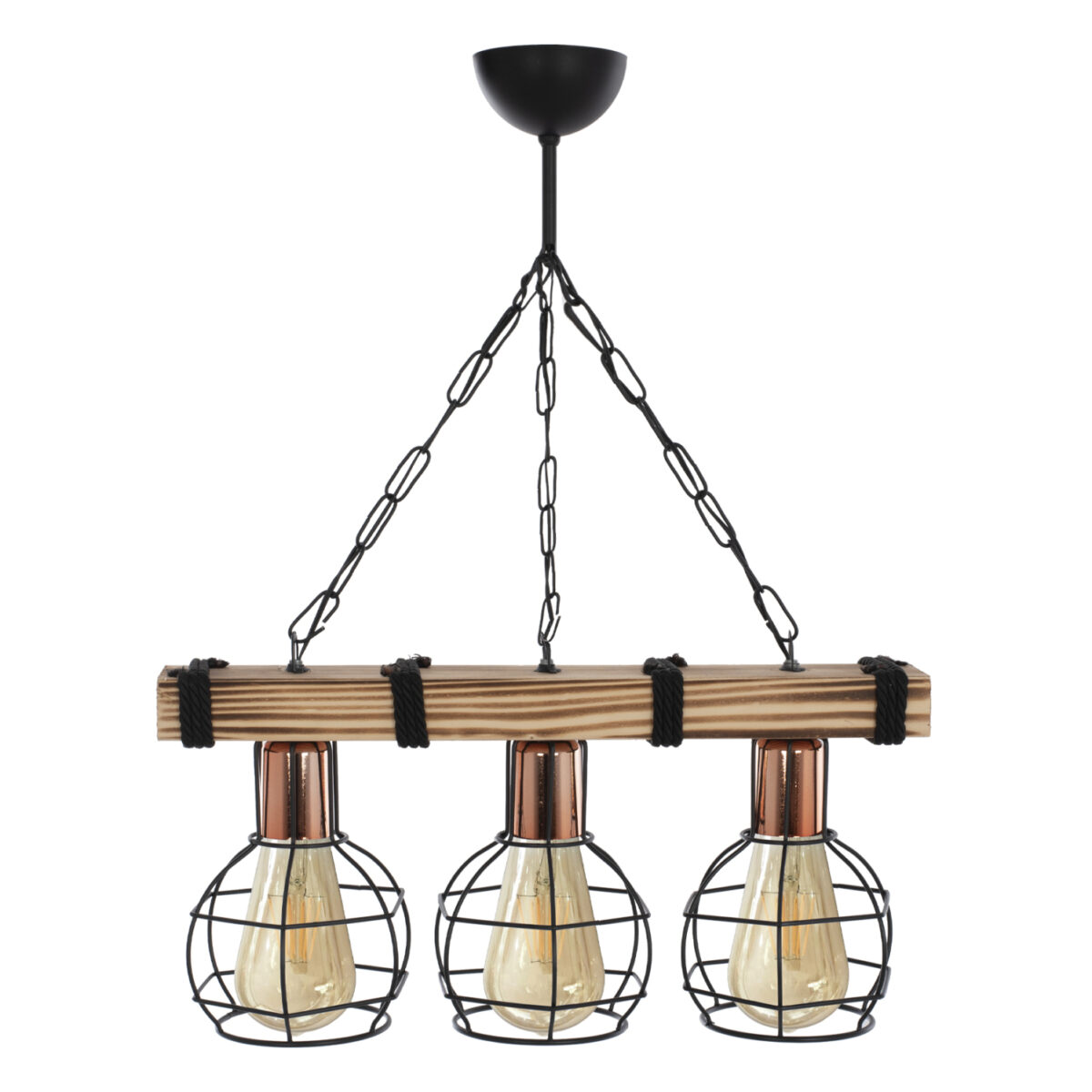 ΦΩΤΙΣΤΙΚΟ ΟΡΟΦΗΣ 3-ΦΩΤΟ ΜΕ ΞΥΛΟ ΚΑΙ ΜΕΤΑΛΛΙΚΑ ΠΛΕΓΜΑΤΑ 50x16x65Yεκ.HM7682.01 - Image 3