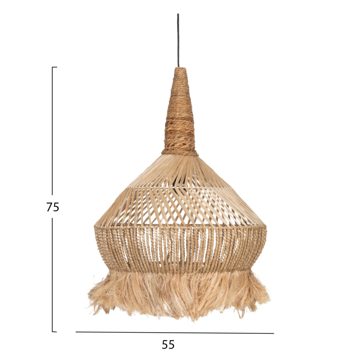 ΦΩΤΙΣΤΙΚΟ ΟΡΟΦΗΣ ΑΠΟ ΙΝΕΣ ΑΜΠΑΚΑ ΚΑΙ ΜΠΑΝΑΝΑΣ ΣΕ ΦΥΣΙΚΟ 55x55x75Yεκ.HM7774 - Image 2