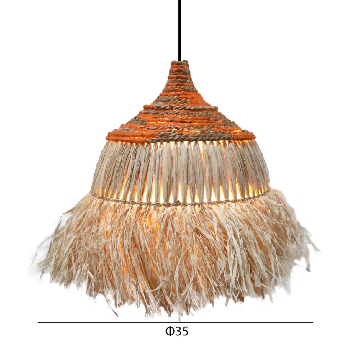 ΦΩΤΙΣΤΙΚΟ ΟΡΟΦΗΣ SIFO HM4714 ΚΑΠΕΛΟ ΙΝΕΣ SISAL & ΜΠΑΝΑΝΑΣ-ΦΥΣΙΚΟ & MIX Φ35x45Υεκ. - Image 2