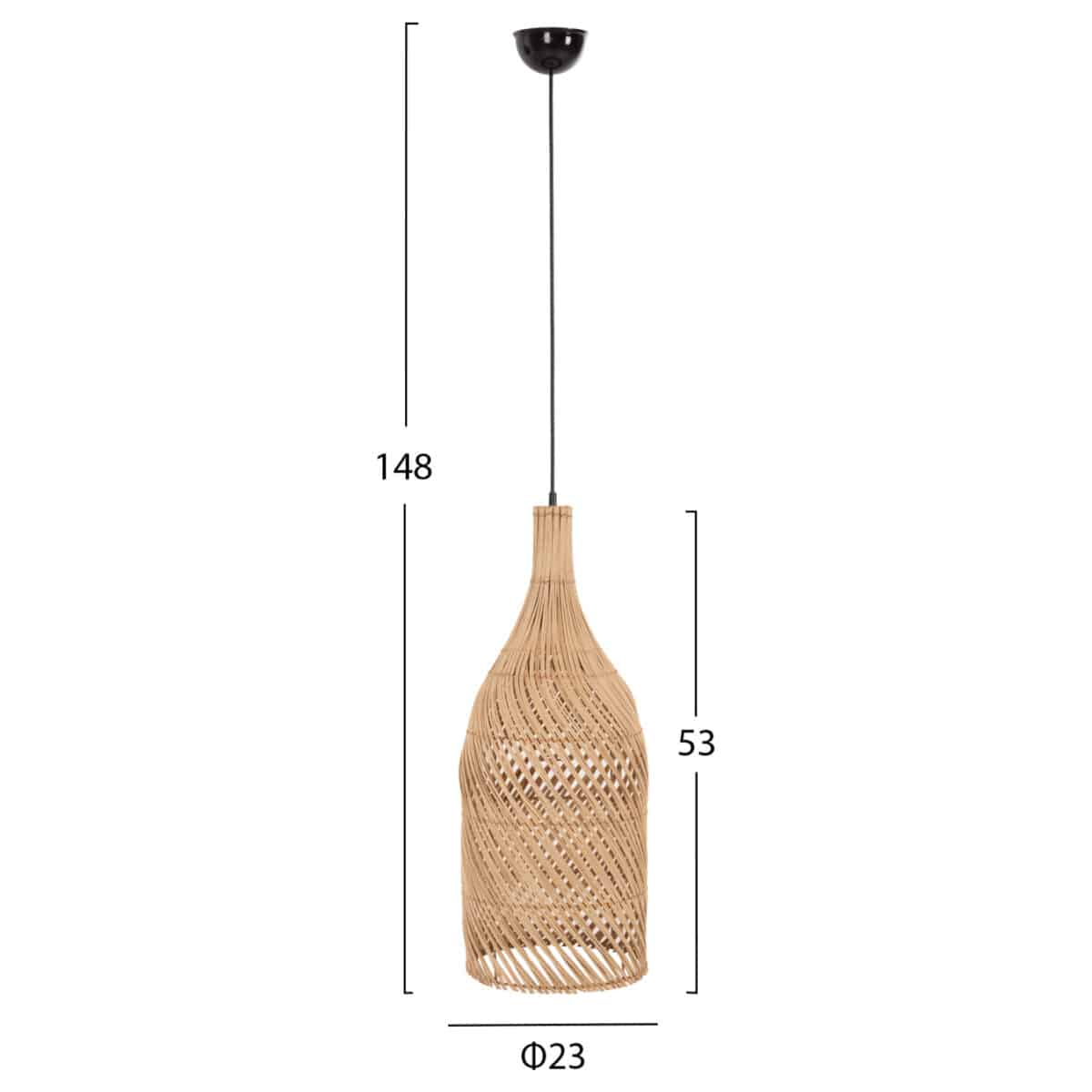 ΦΩΤΙΣΤΙΚΟ ΟΡΟΦΗΣ HM7885 ΚΡΕΜΑΣΤΟ ΑΠΟ RATTAN ΣΕ ΦΥΣΙΚΟ ΧΡΩΜΑ Φ23x148Yεκ. - Image 2