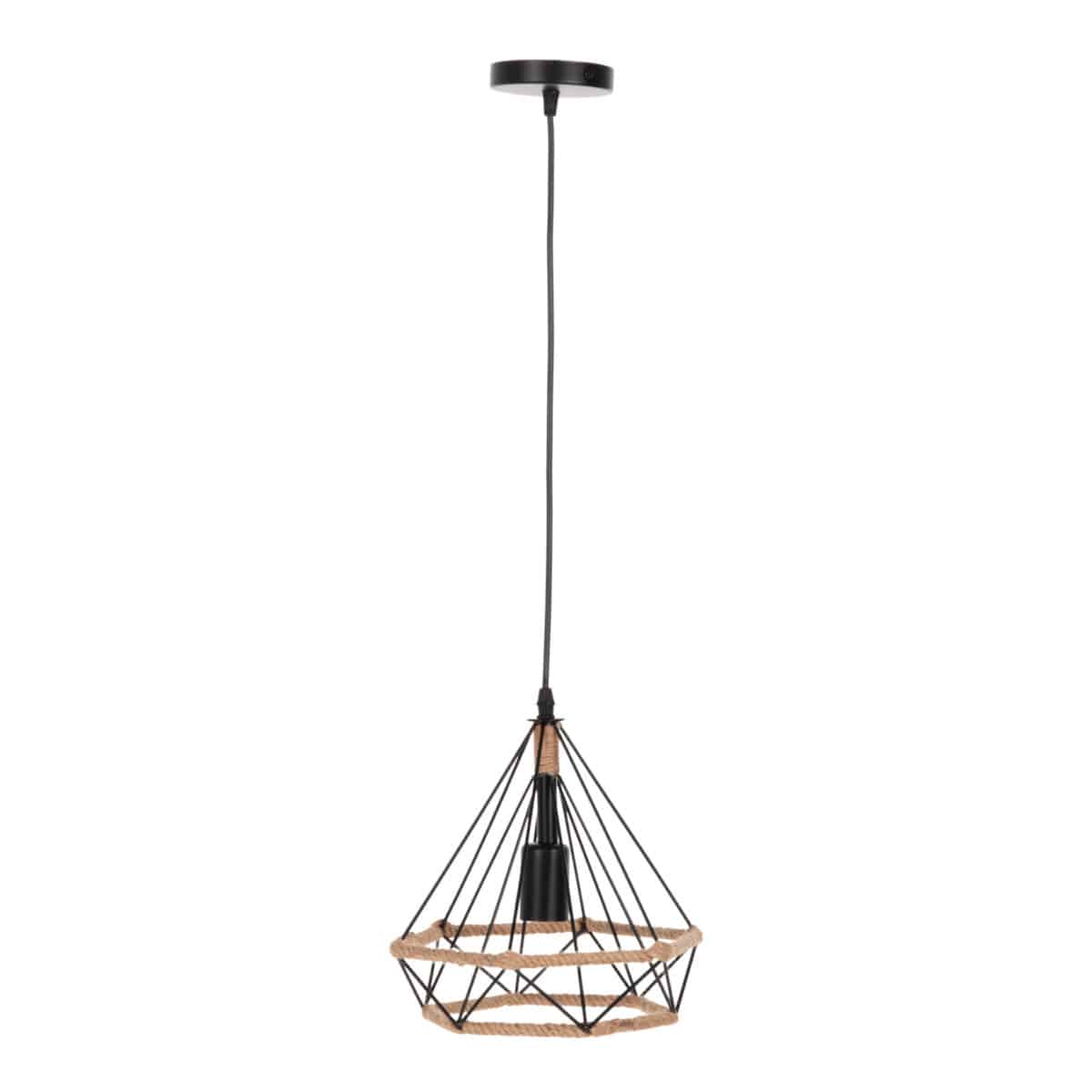 ΦΩΤΙΣΤΙΚΟ ΟΡΟΦΗΣ ΚΡΕΜΑΣΤΟ HM4061 ΜΑΥΡΟ ΜΕΤΑΛΛΟ-ΣΧΟΙΝΙ 24,5x21,5x125Υεκ. - Image 3