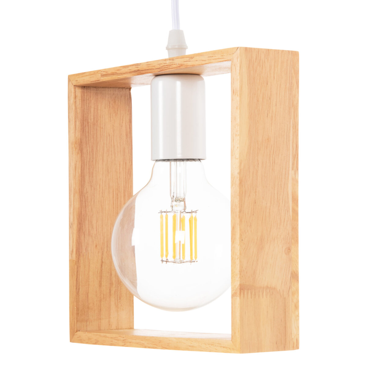 ΦΩΤΙΣΤΙΚΟ ΟΡΟΦΗΣ ΚΡΕΜΑΣΤΟ HM4071 ΞΥΛΙΝΟ TΕΤΡΑΓΩΝΟ ΚΑΠΕΛΟ-ΛΕΥΚΟ ΚΑΛΩΔΙΟ 20Χ125Υ - Image 4