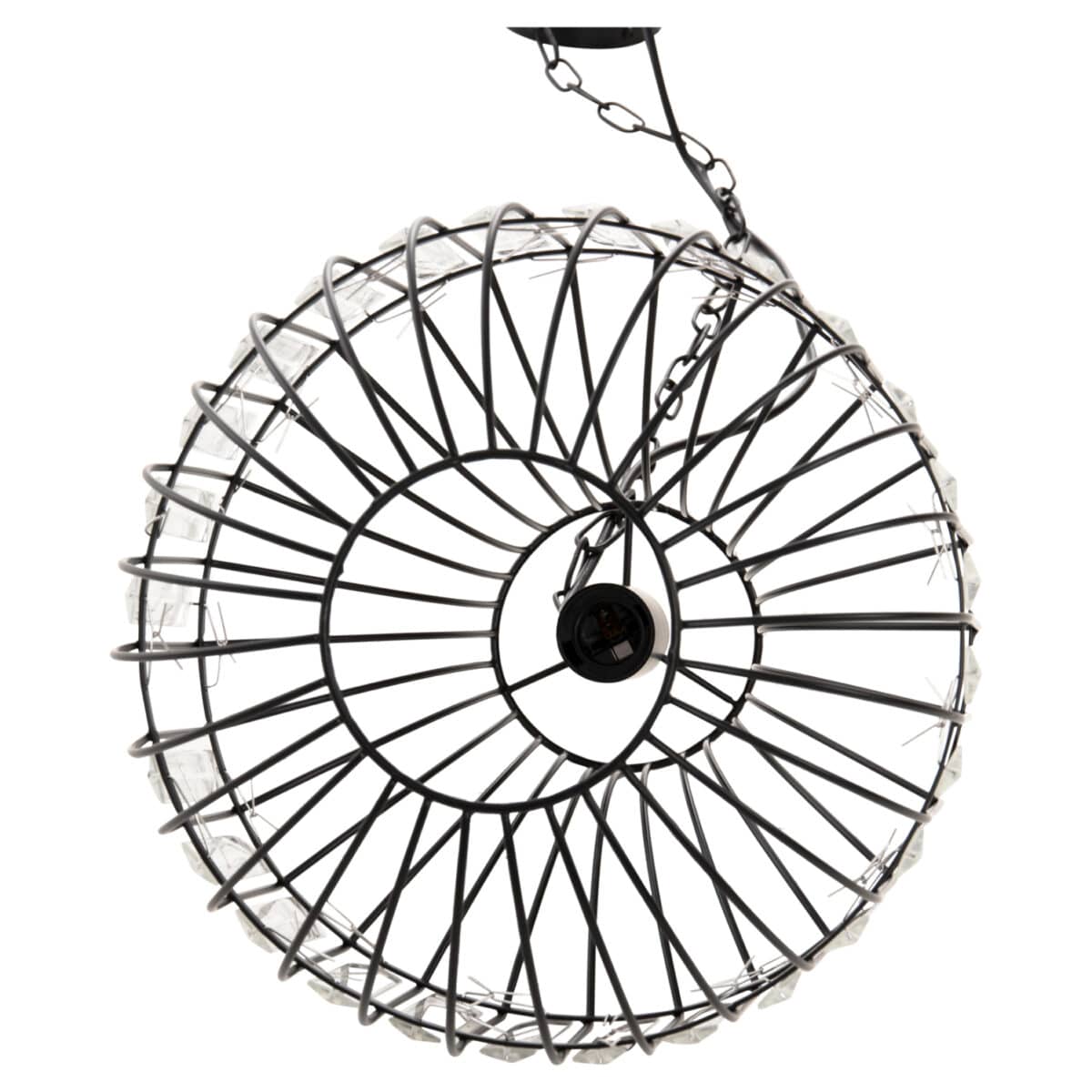 ΦΩΤΙΣΤΙΚΟ ΟΡΟΦΗΣ ΚΡΕΜΑΣΤΟ HM4093 ΜΕΤΑΛΛΙΚΟ ΜΑΥΡΟ ΚΑΙ ΓΥΑΛΙ Φ29x38-137Yεκ. - Image 6