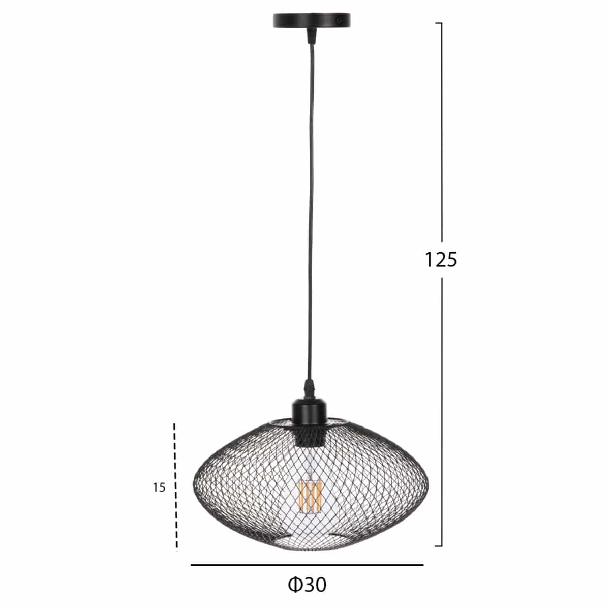 fotistiko-orofis-kremasto-fb94094-mayro-1 ΦΩΤΙΣΤΙΚΟ ΟΡΟΦΗΣ ΚΡΕΜΑΣΤΟ HM4094 ΜΑΥΡΟ ΔΙΚΤΥΩΤΟ ΜΕΤΑΛΛΙΚΟ ΚΑΠΕΛΟ Φ30x125Υεκ. - Image 2