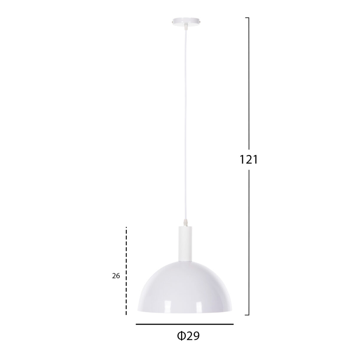 ΦΩΤΙΣΤΙΚΟ ΟΡΟΦΗΣ ΚΡΕΜΑΣΤΟ HM4111 ΛΕΥΚΗ ΜΕΤΑΛΛΙΚΗ ΚΑΜΠΑΝΑ Φ29,5Χ119Υεκ - Image 2