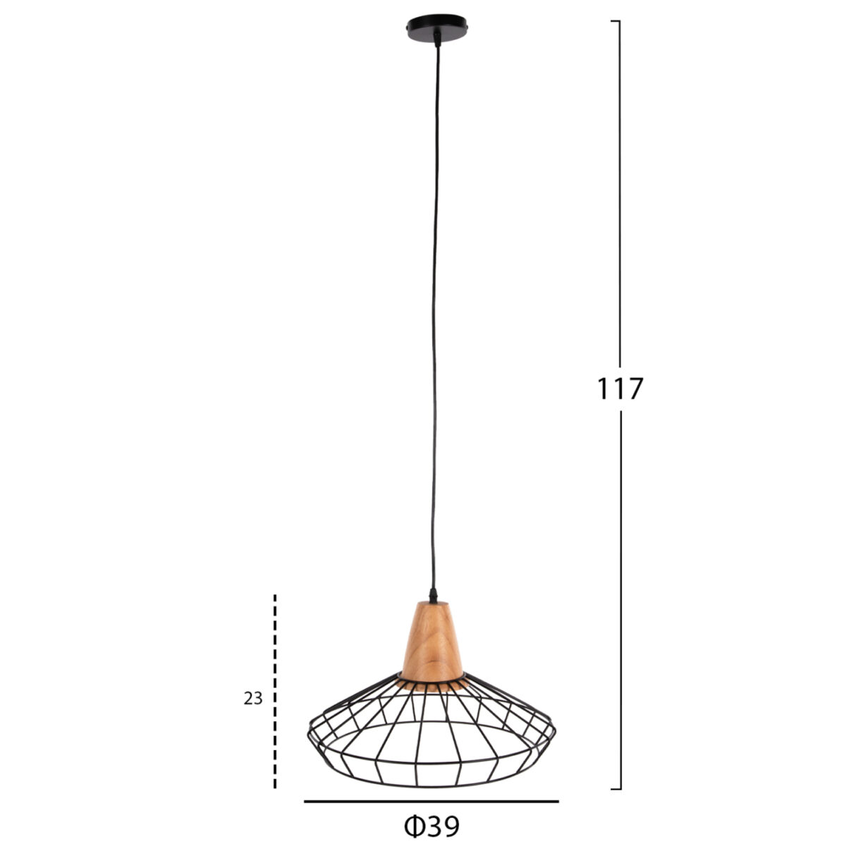 fotistiko-orofis-kremasto-fb94160-mayro-1 ΦΩΤΙΣΤΙΚΟ ΟΡΟΦΗΣ ΚΡΕΜΑΣΤΟ HM4160 ΜΑΥΡΟ ΜΕΤΑΛΛΟ-ΞΥΛΟ Φ39x117Υεκ - Image 2