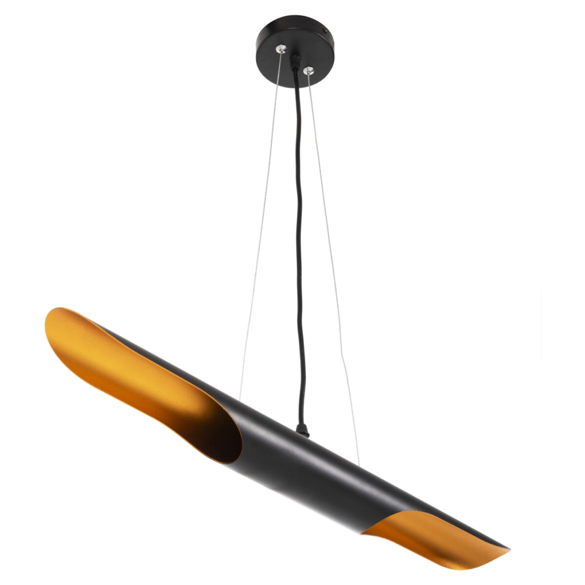 ΦΩΤΙΣΤΙΚΟ ΟΡΟΦΗΣ ΚΡΕΜΑΣΤΟ HM4172 ΜΑΥΡΟΣ ΜΕΤΑΛΛΙΚΟΣ ΣΩΛΗΝΑΣ-2 ΛΑΜΠΕΣ Φ6x60Υεκ. - Image 4