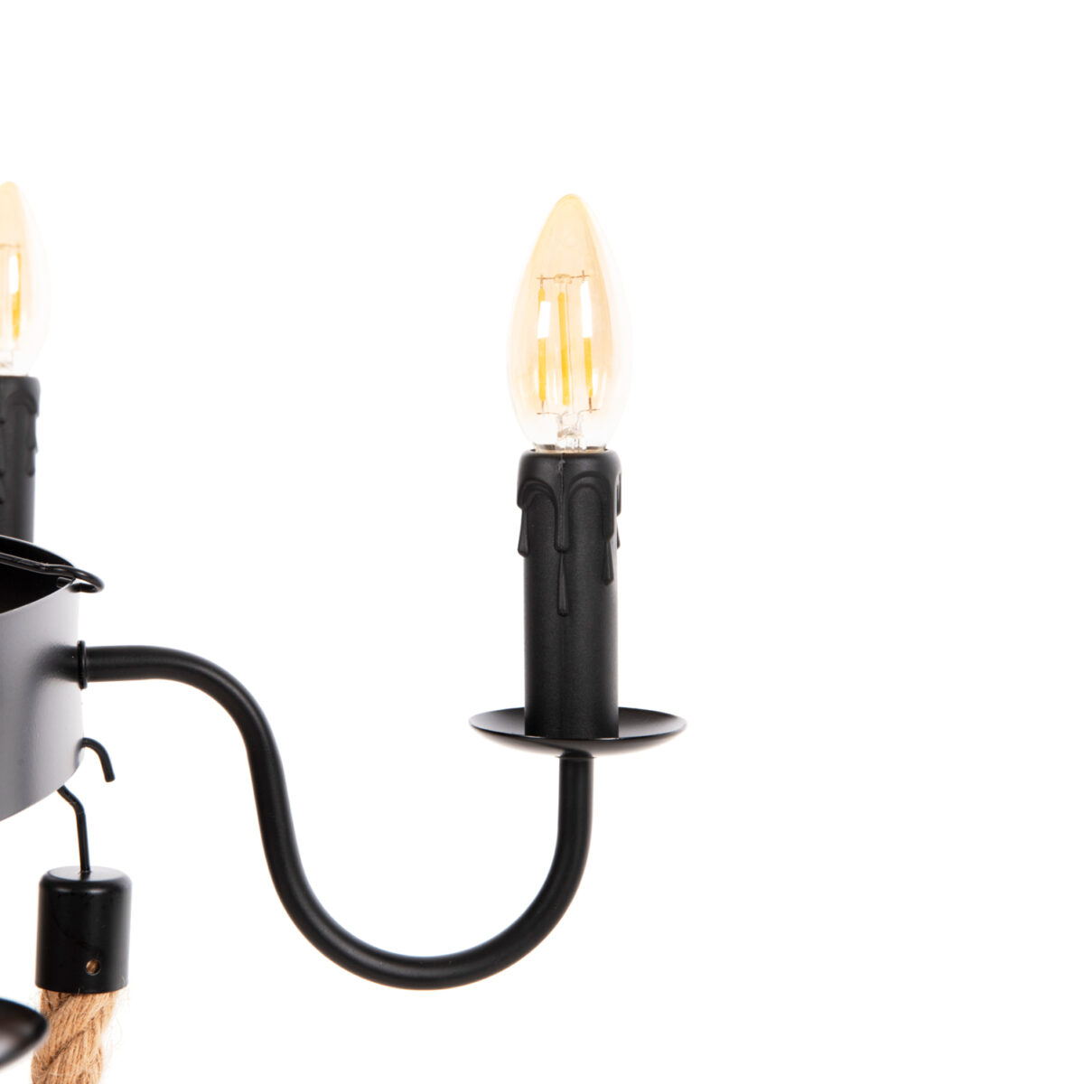 ΦΩΤΙΣΤΙΚΟ ΟΡΟΦΗΣ ΚΡΕΜΑΣΤΟ HM4177 6-ΦΩΤΟ ΣΧΟΙΝΙ ΚΑΙ ΜΑΥΡΟ ΜΕΤΑΛΛΟ 74x74x123Υεκ. - Image 4