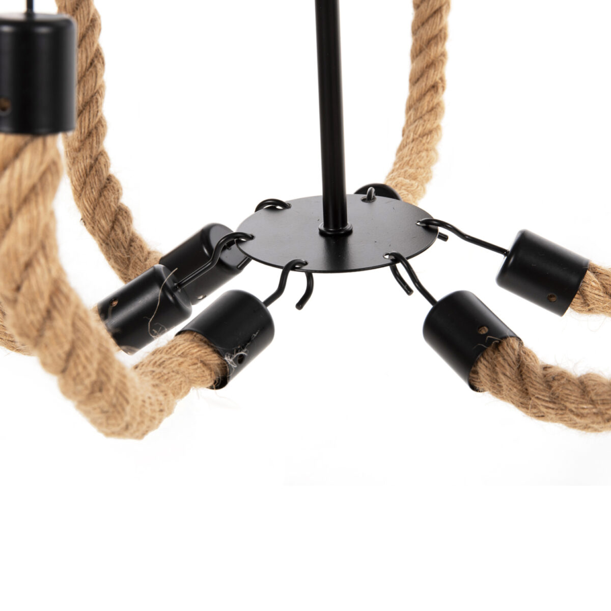 ΦΩΤΙΣΤΙΚΟ ΟΡΟΦΗΣ ΚΡΕΜΑΣΤΟ HM4177 6-ΦΩΤΟ ΣΧΟΙΝΙ ΚΑΙ ΜΑΥΡΟ ΜΕΤΑΛΛΟ 74x74x123Υεκ. - Image 5