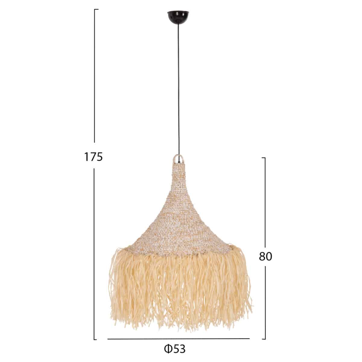 ΦΩΤΙΣΤΙΚΟ ΟΡΟΦΗΣ ΚΡΕΜΑΣΤΟ HM7816 ΚΡΟΣΙΑ ΑΠΟ ΦΥΛΛΑ ΦΟΙΝΙΚΑ ΣΕ ΦΥΣΙΚΟ ΧΡΩΜΑ Φ53x45Yεκ. - Image 2