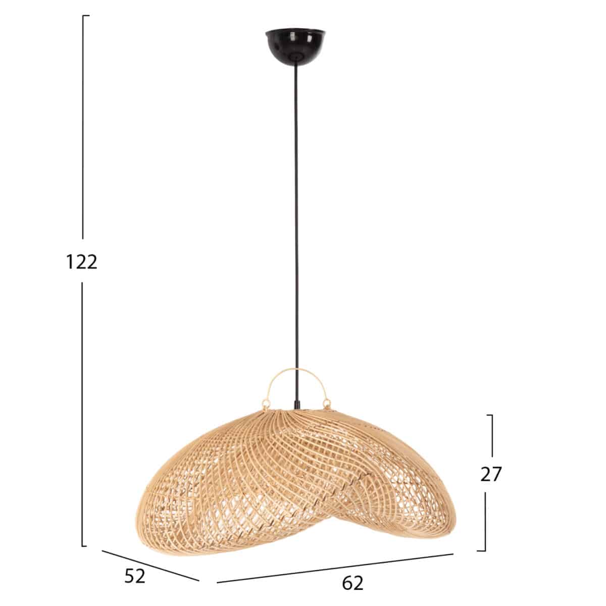 ΦΩΤΙΣΤΙΚΟ ΟΡΟΦΗΣ ΚΡΕΜΑΣΤΟ HM7862 RATTAN ΣΕ ΦΥΣΙΚΟ ΧΡΩΜΑ 62x52x122Υεκ. - Image 2