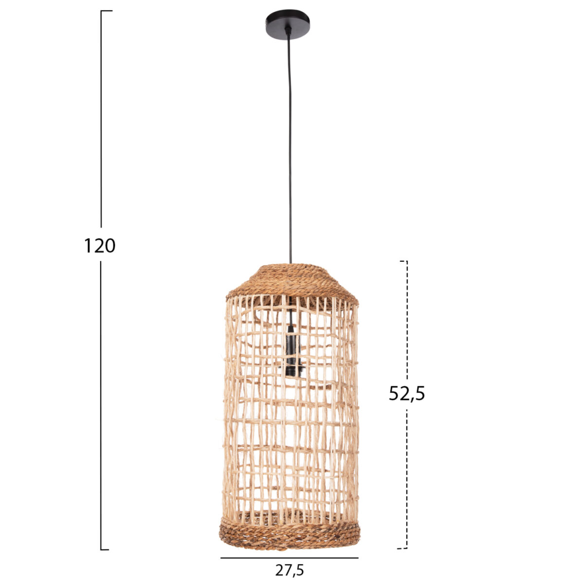 ΦΩΤΙΣΤΙΚΟ ΟΡΟΦΗΣ ΜΑΚΡΥ ΚΥΛΙΝΔΡΙΚΟ ΚΑΠΕΛΟ ΙΝΕΣ ΑΜΠΑΚΑ ΣΕ ΦΥΣΙΚΟ Φ27,5x52,5Yεκ.HM7767 - Image 2