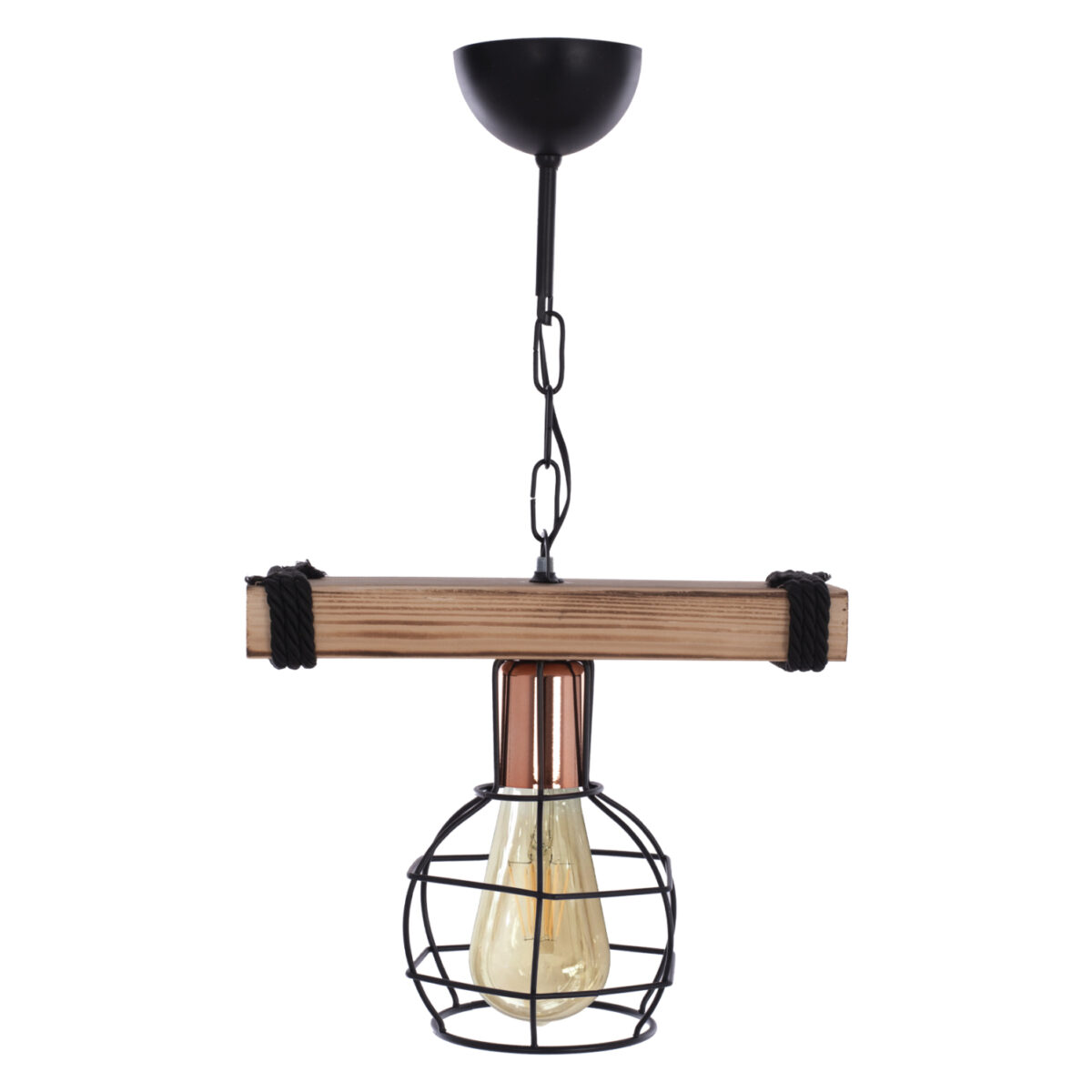 ΦΩΤΙΣΤΙΚΟ ΟΡΟΦΗΣ ME ΞΥΛΟ ΚΑΙ ΜΕΤΑΛΛΙΚΟ ΠΛΕΓΜΑ 30x16x50Υεκ.HM7680.01 - Image 3