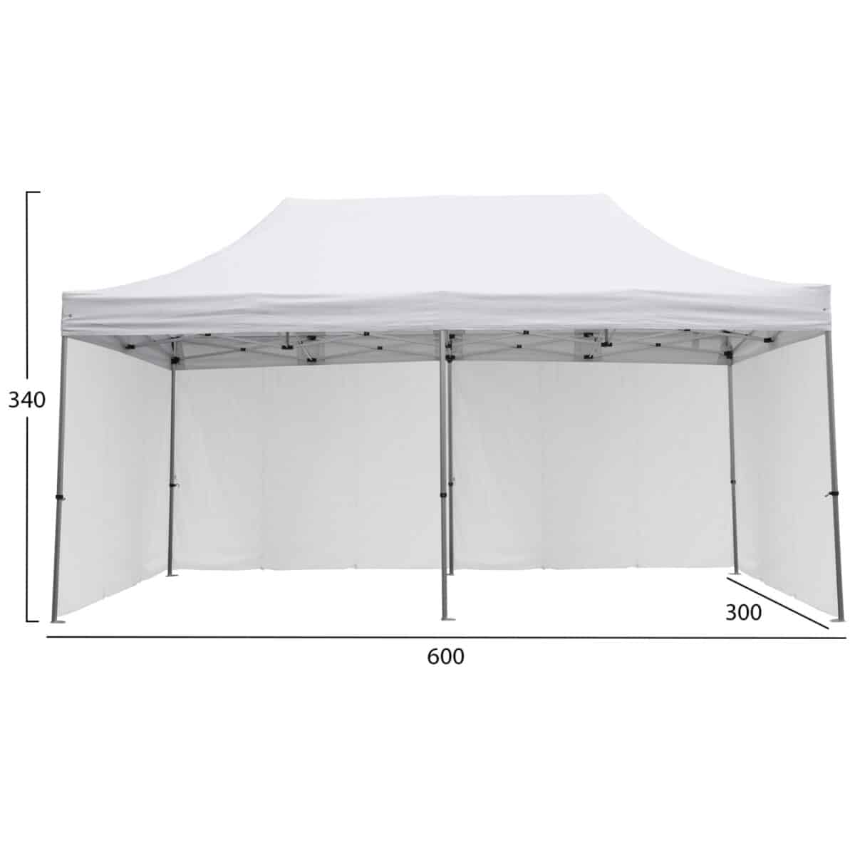 GAZEBO ΕΠΑΓΓΕΛΜΑΤΙΚΟ ΒΑΡΕΩΣ ΤΥΠΟΥ CRESSEN HM21099.01 ΠΤΥΣΣΟΜΕΝΟ ΑΛΟΥΜΙΝΙΟΥ 3x6x3,4Yμ - Image 2