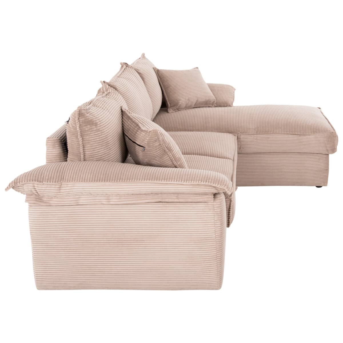 ΓΩΝΙΑΚΟΣ ΚΑΝΑΠΕΣ-ΚΡΕΒΑΤΙ ΜΕ ΑΠΟΘ.ΧΩΡΟ ALDO HM3276.01R ΜΠΕΖ ΥΦΑΣΜΑ 256x91-159x87Υεκ. - Image 5