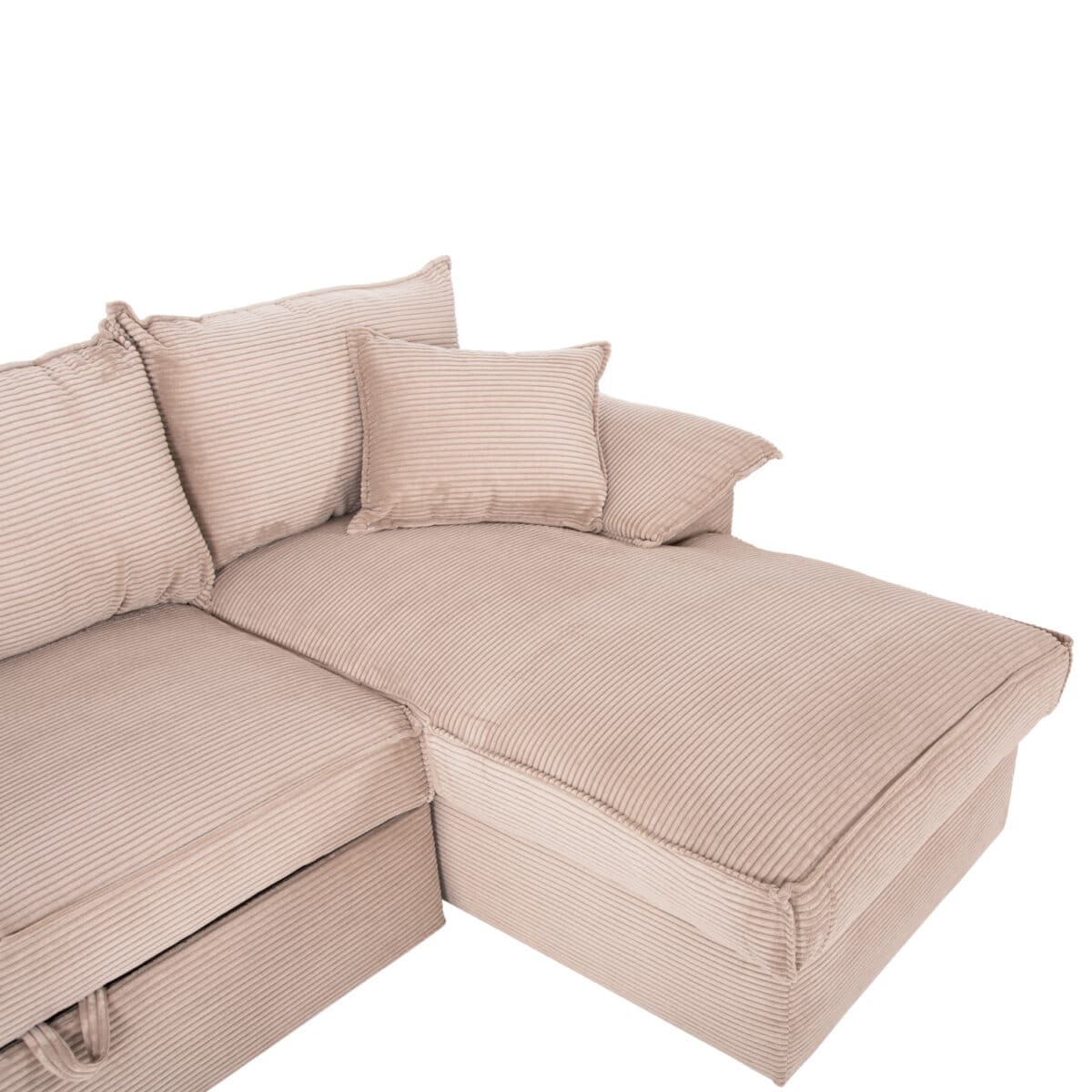 ΓΩΝΙΑΚΟΣ ΚΑΝΑΠΕΣ-ΚΡΕΒΑΤΙ ΜΕ ΑΠΟΘ.ΧΩΡΟ ALDO HM3276.01R ΜΠΕΖ ΥΦΑΣΜΑ 256x91-159x87Υεκ. - Image 7