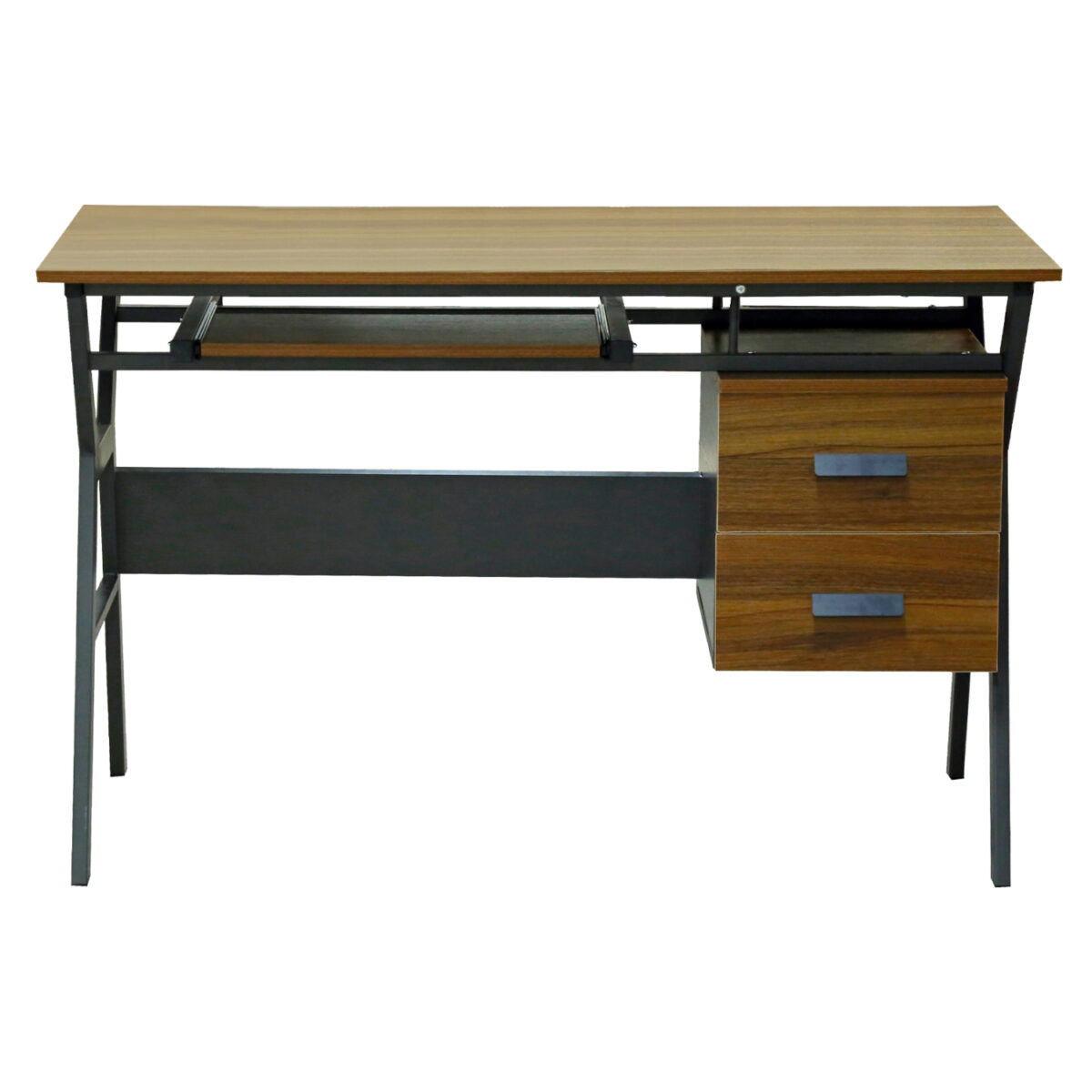 ΓΡΑΦΕΙΟ VITINO HM2130.03 ΜΕΛΑΜΙΝΗ-ΜΕΤΑΛΛΟ ΣΕ ΚΑΡΥΔΙ-ΓΚΡΙ 120X60X76εκ. - Image 3