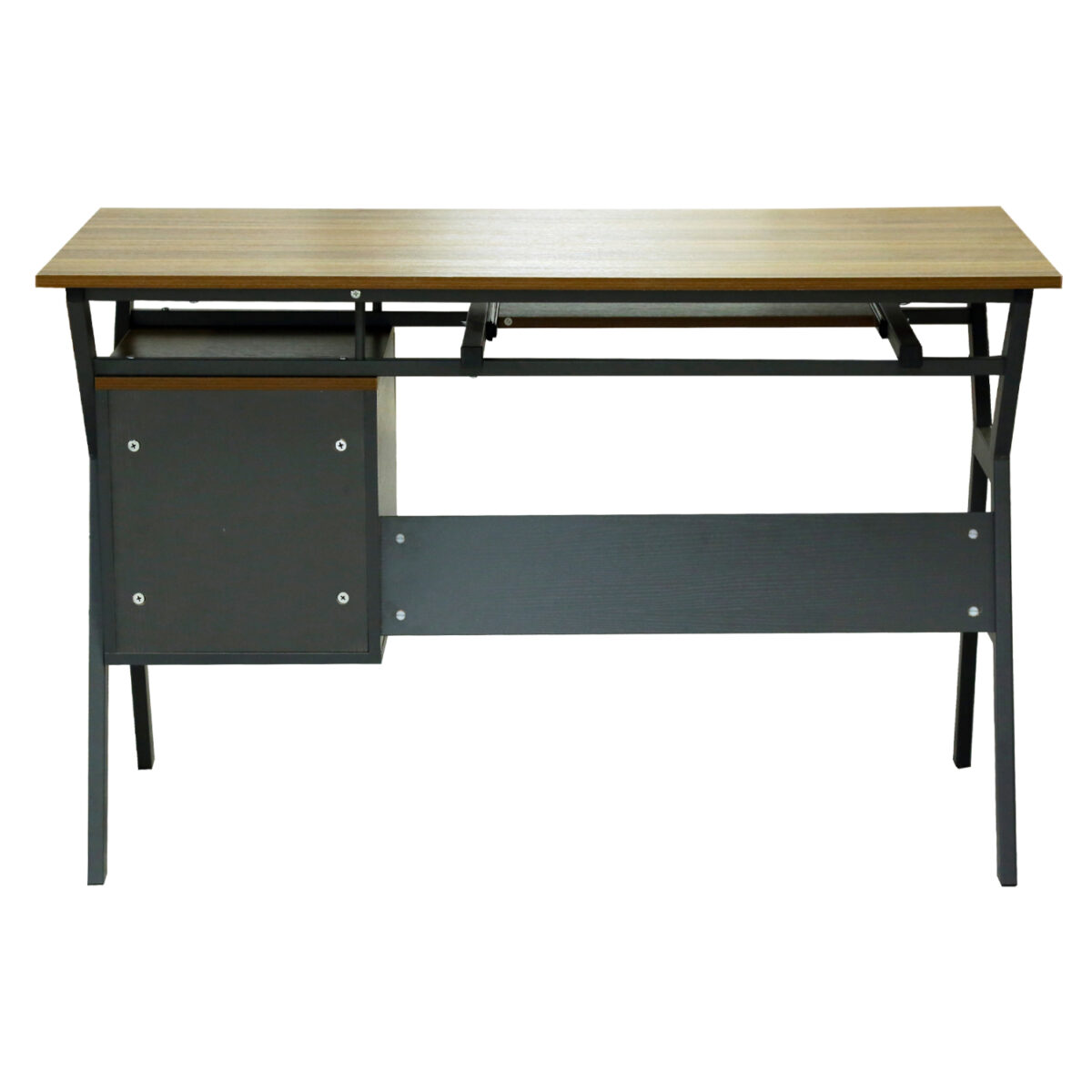 ΓΡΑΦΕΙΟ VITINO HM2130.03 ΜΕΛΑΜΙΝΗ-ΜΕΤΑΛΛΟ ΣΕ ΚΑΡΥΔΙ-ΓΚΡΙ 120X60X76εκ. - Image 6