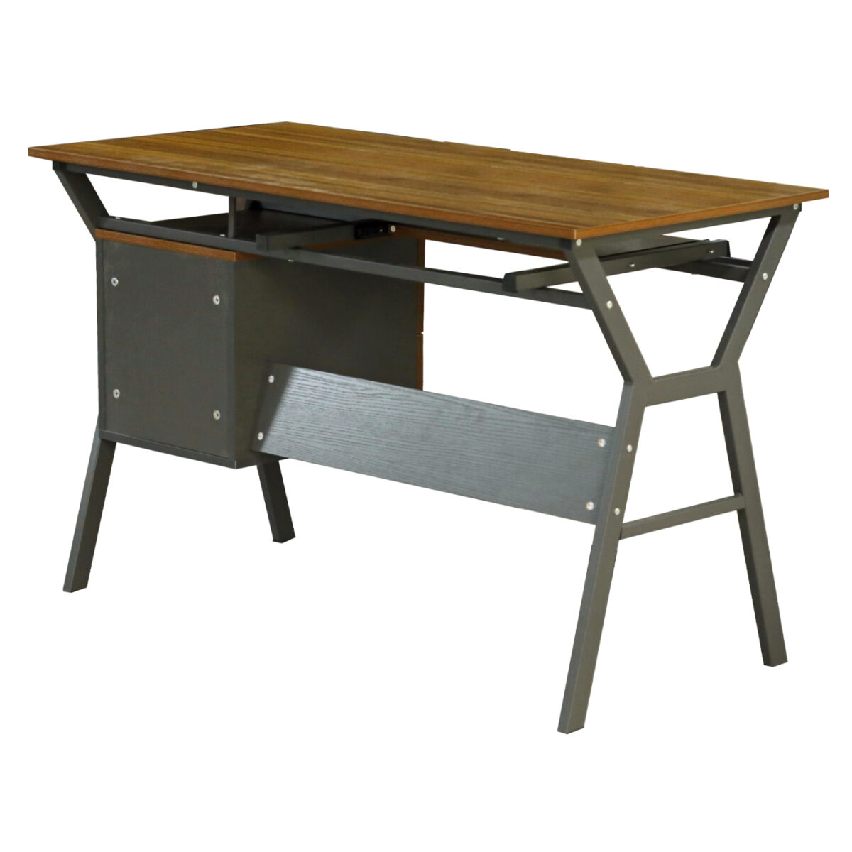 ΓΡΑΦΕΙΟ VITINO HM2130.03 ΜΕΛΑΜΙΝΗ-ΜΕΤΑΛΛΟ ΣΕ ΚΑΡΥΔΙ-ΓΚΡΙ 120X60X76εκ. - Image 7