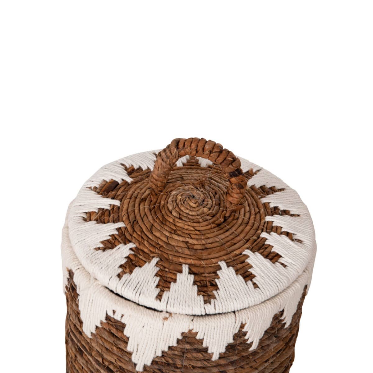 ΚΑΛΑΘΙΑ ΨΑΘΙΝΑ ΣΤΡΟΓΓΥΛΑ ΜΕ ΚΑΠΑΚΙ ΣΕΤ 3τμχ HM4306 ΣΕ ΦΥΣΙΚΟ-ΛΕΥΚΟ Φ42x63Υεκ. - Image 6