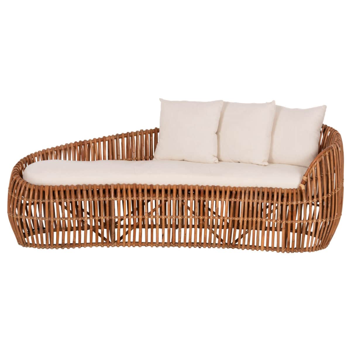 ΚΑΝΑΠΕΣ-ΑΝΑΚΛΙΝΤΡΟ LANTRY HM5991 ΦΥΣΙΚΟ RATTAN- ΛΕΥΚΑ ΜΑΞΙΛΑΡΙΑ 215x60x78Yεκ. - Image 3