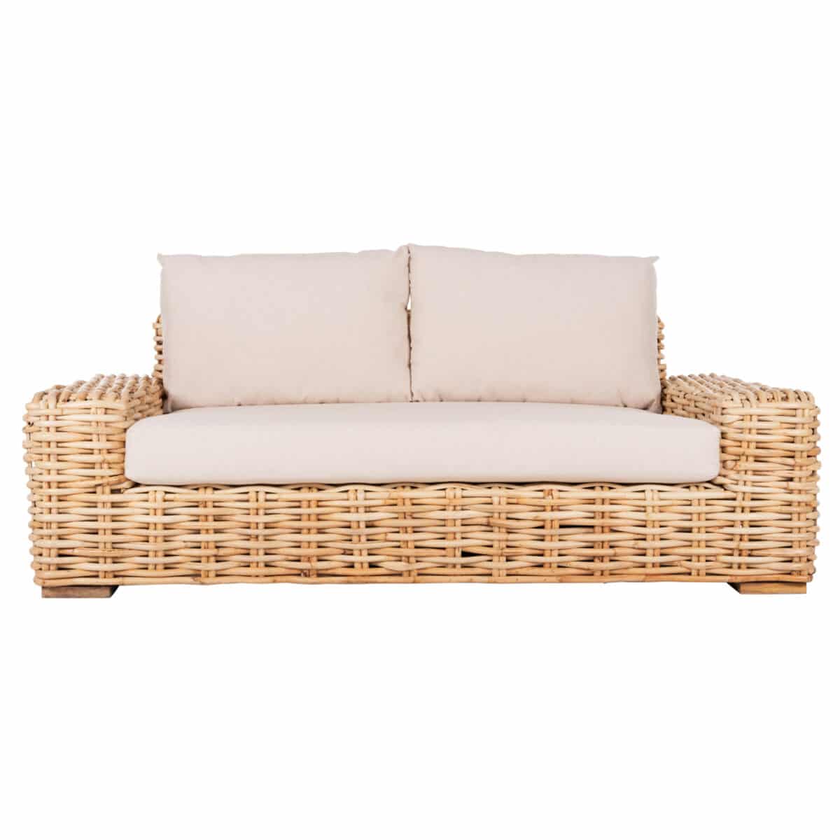 ΚΑΝΑΠΕΣ 2-ΘΕΣΙΟΣ TROPEL HM9809 ΞΥΛΟ MANGO-RATTAN ΦΥΣΙΚΟ-ΛΕΥΚΑ ΜΑΞΙΛΑΡΙΑ 192x88x70-85Υεκ. - Image 3