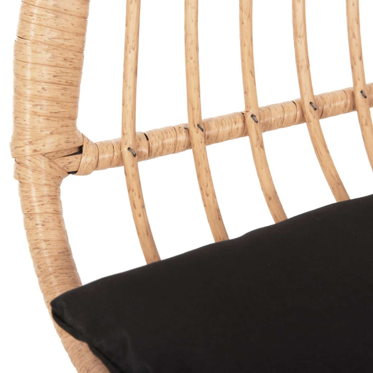 ΠΑΓΚΑΚΙ ΜΕ ΜΠΡΑΤΣΑ ALLEGRA HM6077 ΜΑΥΡΟ ΜΕΤΑΛΛΟ-ΜΠΕΖ ΣΥΝΘ.RATTAN 120x62x80Υεκ. - Image 9