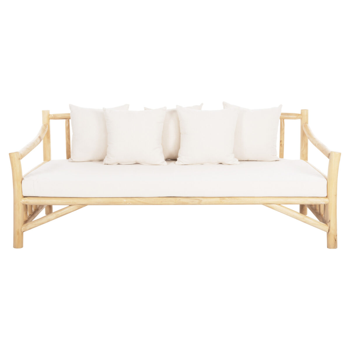 ΚΑΝΑΠΕΣ ΤΡΙΘΕΣΙΟΣ TORC HM9339 ΑΠΟ ΜΑΣΙΦ ΞΥΛΟ TΕΑK ΦΥΣΙΚΟ - ΛΕΥΚΟ 200x100x80Yεκ. - Image 3