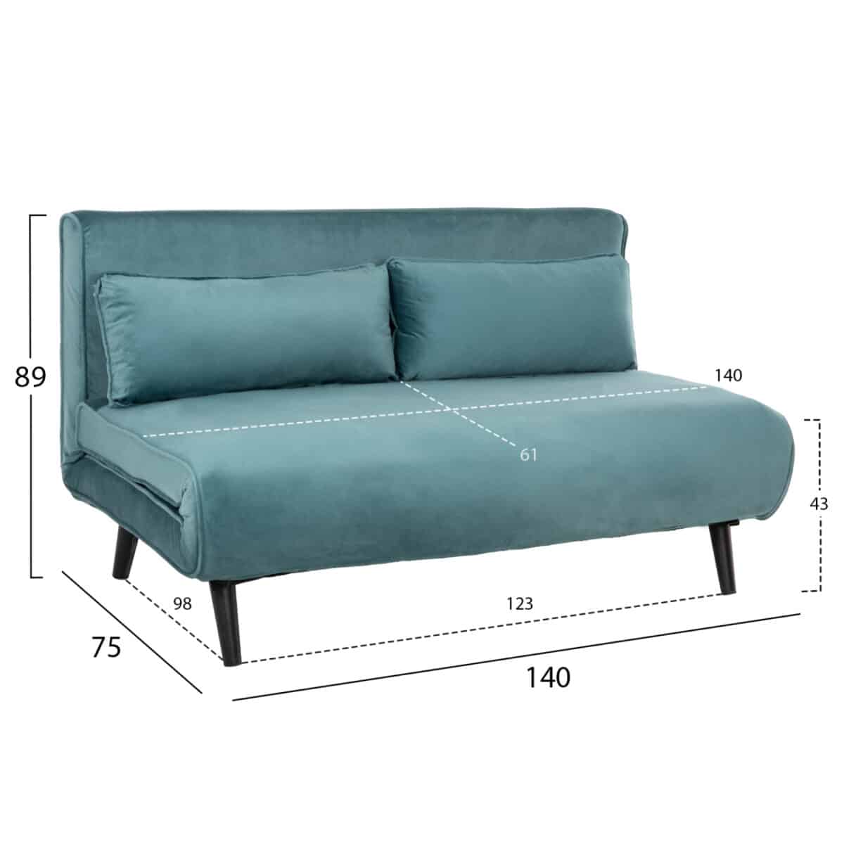 kanapes-krebati-fb9307715-2thesios-beloy-1 ΚΑΝΑΠΕΣ ΚΡΕΒΑΤΙ 2 ΑΤΟΜΩΝ ASMA HM3077.15 ΒΕΛΟΥΔΟ ΜΕΝΤΑ 140x80x77Yεκ. - Image 2