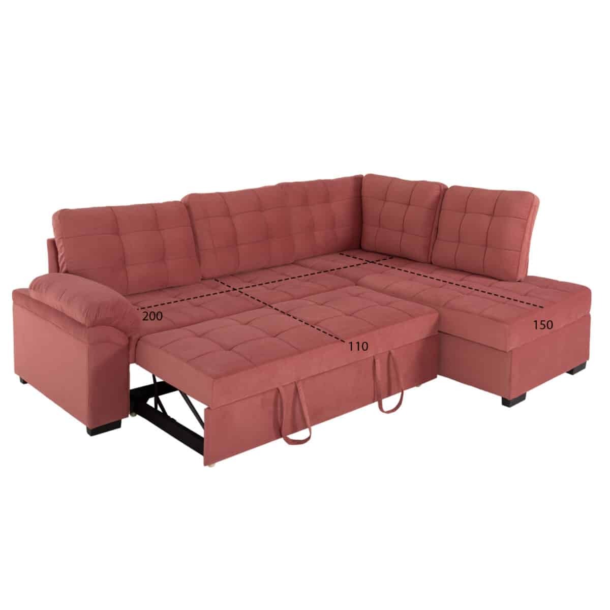 ΚΑΝΑΠΕΣ ΚΡΕΒΑΤΙ JADE HM3144.03R ΔΕΞΙΑ ΓΩΝΙΑ ΣΑΠΙΟ ΜΗΛΟ ΒΕΛΟΥΔΟ 250x80-180x73-88Υεκ. - Image 3
