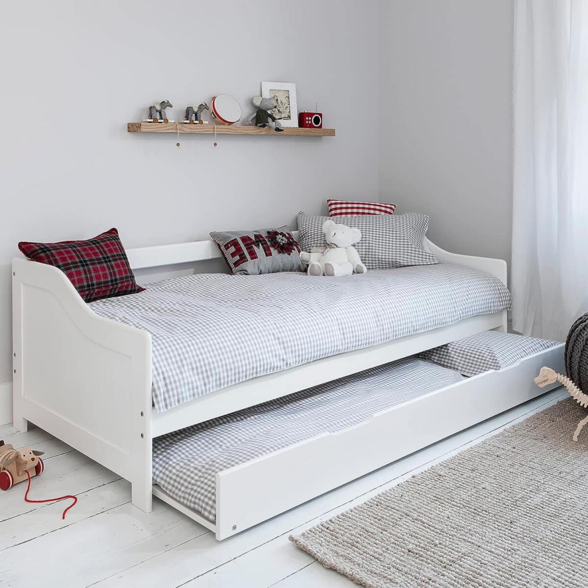 ΚΑΝΑΠΕΣ ΚΡΕΒΑΤΙ TRADDY HM704.03 ΞΥΛΟ ΠΕΥΚΟΥ ΛΕΥΚΟ ΓΙΑ ΣΤΡΩΜΑΤΑ 190x90εκ - Image 2