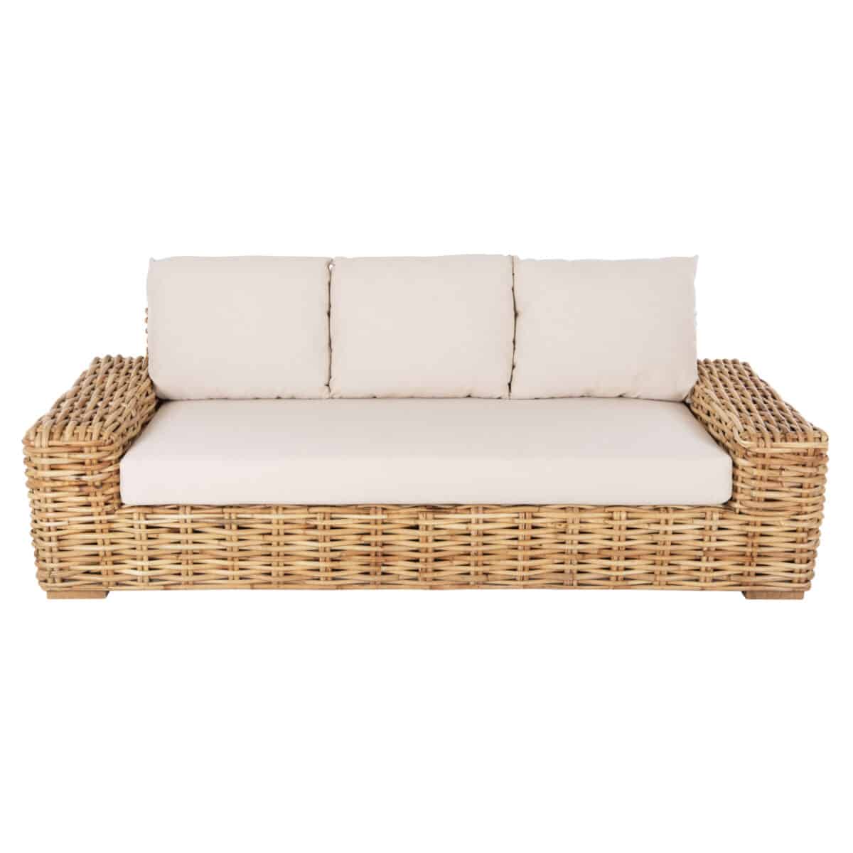 ΚΑΝΑΠΕΣ ΤΡΙΘΕΣΙΟΣ ΕΞ.ΧΩΡΟΥ TROPEL HM9808 ΞΥΛΟ MANGO-RATTAN ΦΥΣΙΚΟ-ΛΕΥΚΑ ΜΑΞΙΛΑΡΙΑ 216x88x85Υεκ - Image 3