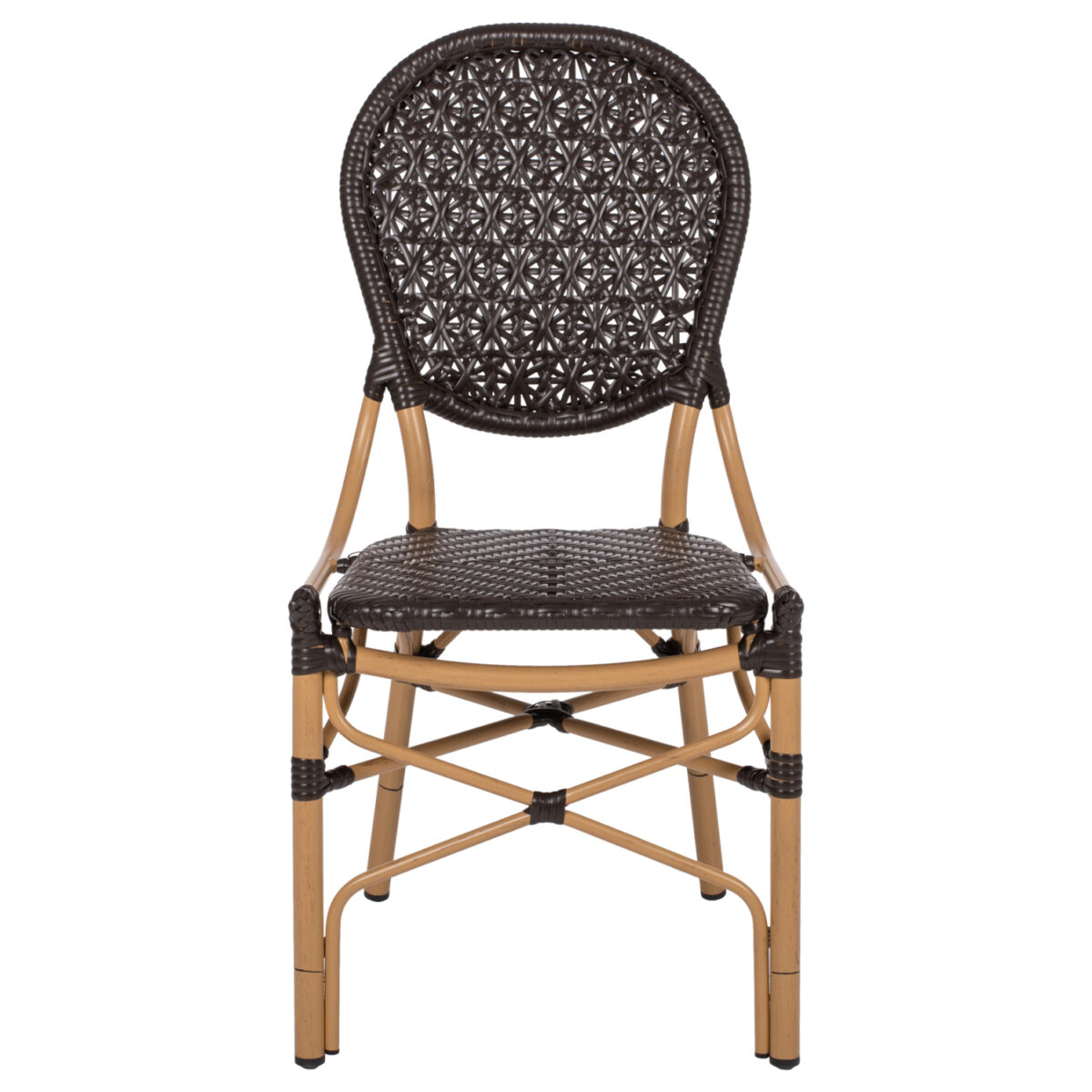 ΚΑΡΕΚΛΑ ΑΛΟΥΜΙΝΙΟΥ BAMBOO LOOK ΜΕ ΚΑΦΕ PE RATTAN HM5925.01 47x58x95Yεκ. - Image 3