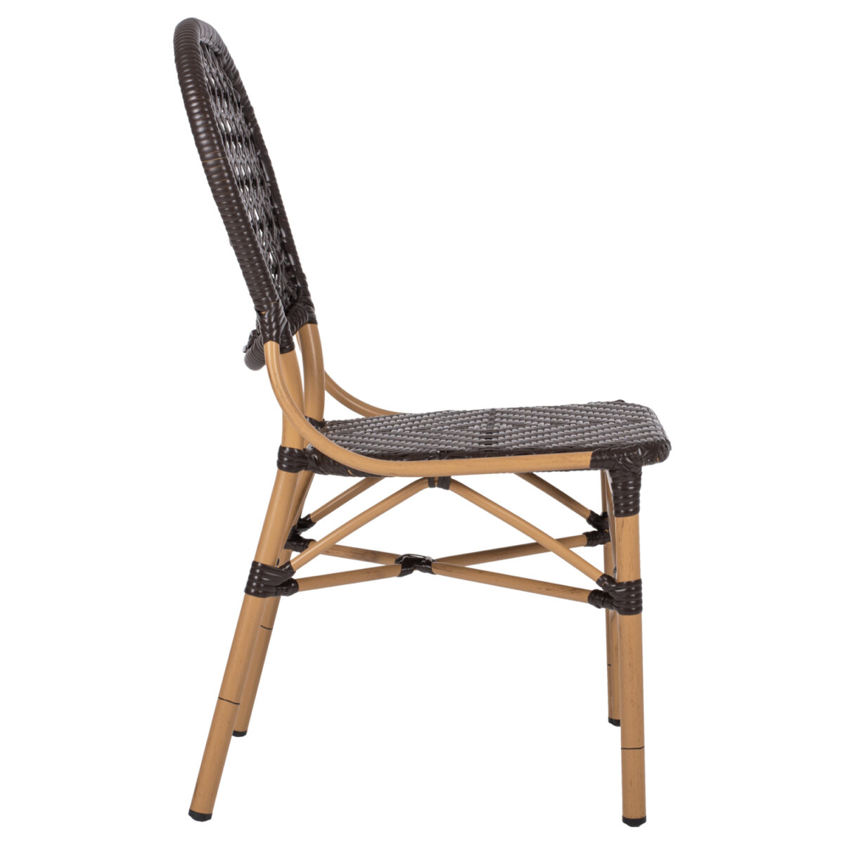 ΚΑΡΕΚΛΑ ΑΛΟΥΜΙΝΙΟΥ BAMBOO LOOK ΜΕ ΚΑΦΕ PE RATTAN HM5925.01 47x58x95Yεκ. - Image 4