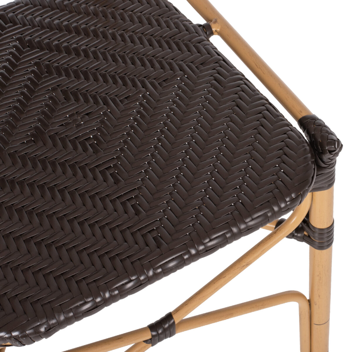 ΚΑΡΕΚΛΑ ΑΛΟΥΜΙΝΙΟΥ BAMBOO LOOK ΜΕ ΚΑΦΕ PE RATTAN HM5925.01 47x58x95Yεκ. - Image 7