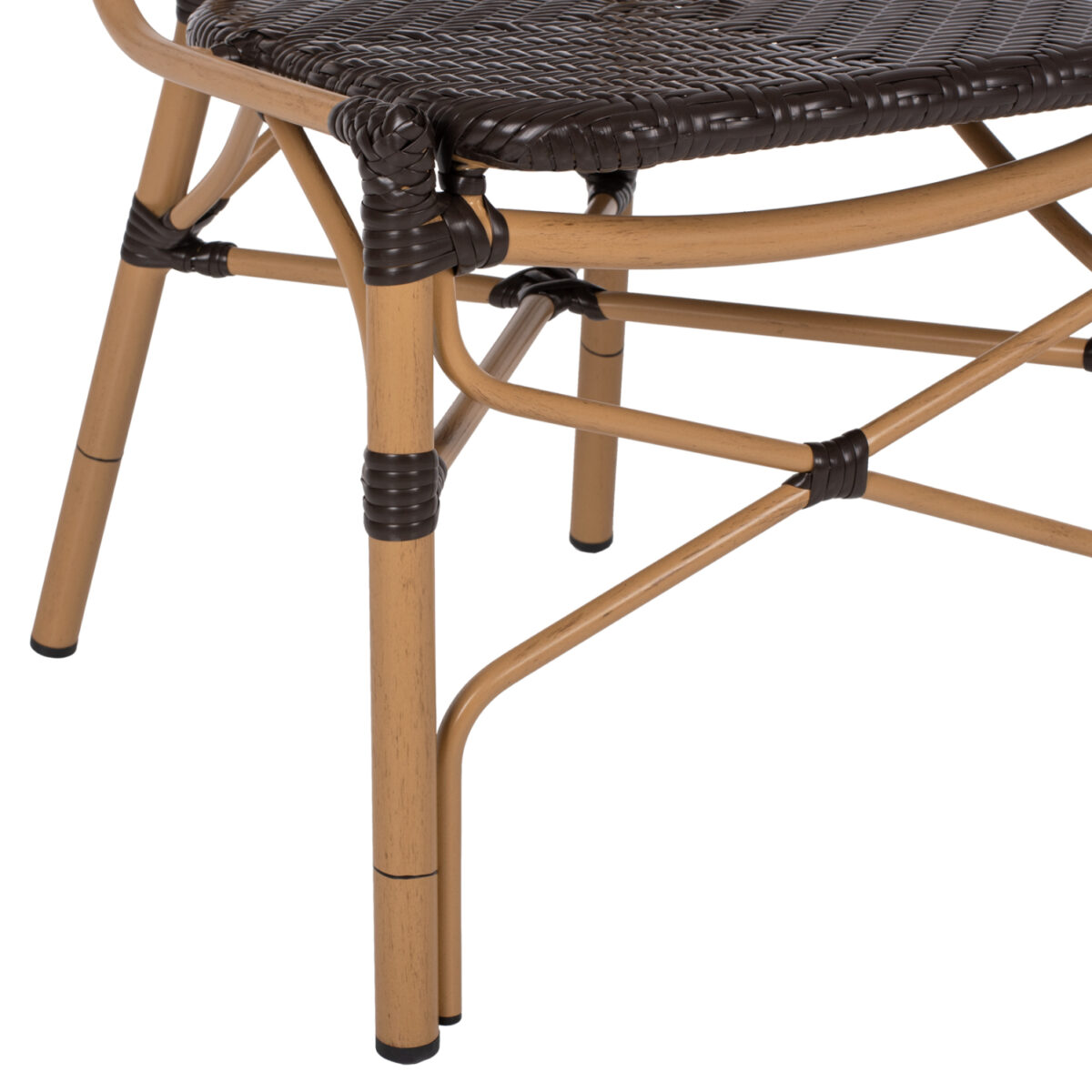 ΚΑΡΕΚΛΑ ΑΛΟΥΜΙΝΙΟΥ BAMBOO LOOK ΜΕ ΚΑΦΕ PE RATTAN HM5925.01 47x58x95Yεκ. - Image 9