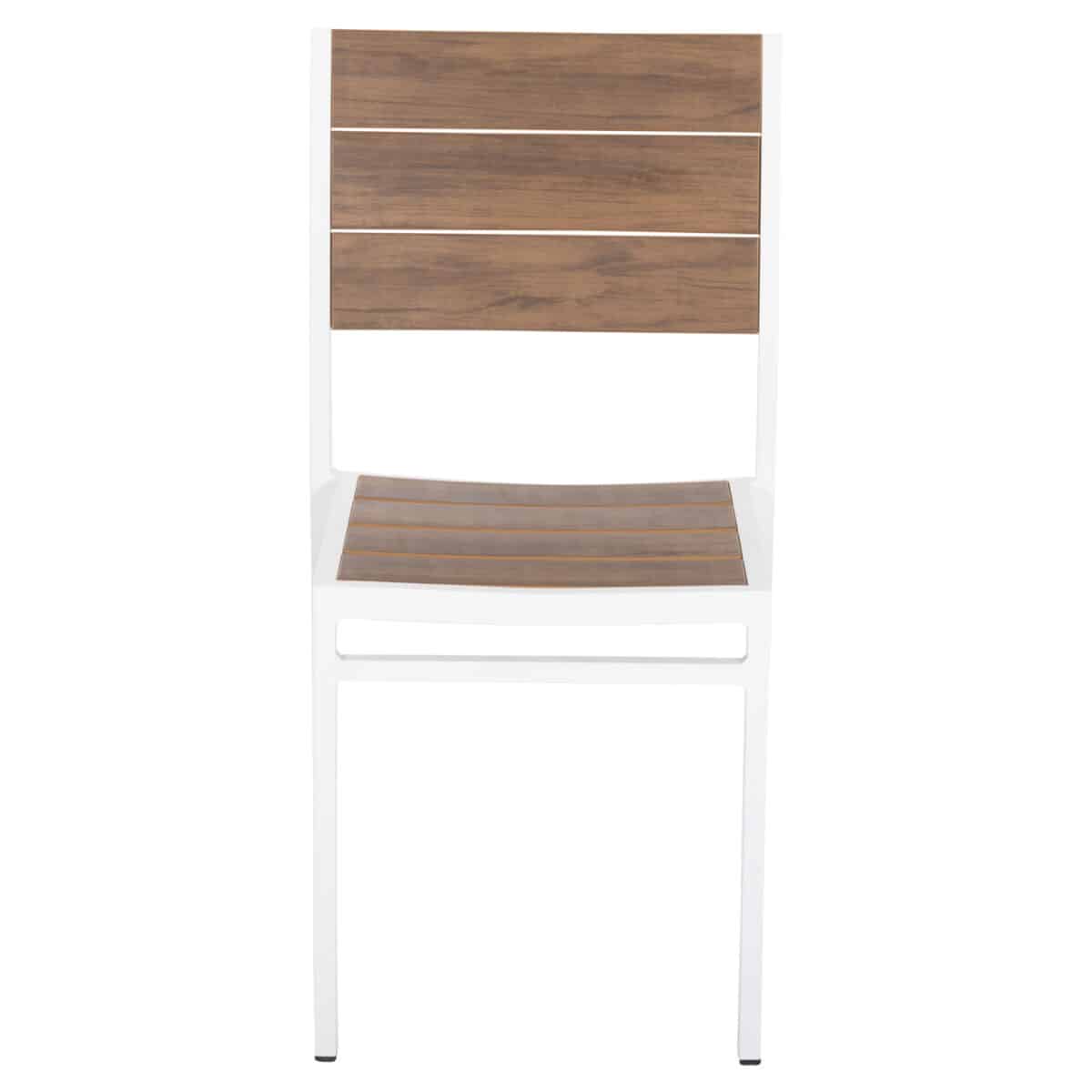 ΚΑΡΕΚΛΑ ΑΛΟΥΜΙΝΙΟΥ SAGA HM6063.01 ΛΕΥΚΗ ΜΕ POLYWOOD 46x52x86Υεκ. - Image 3