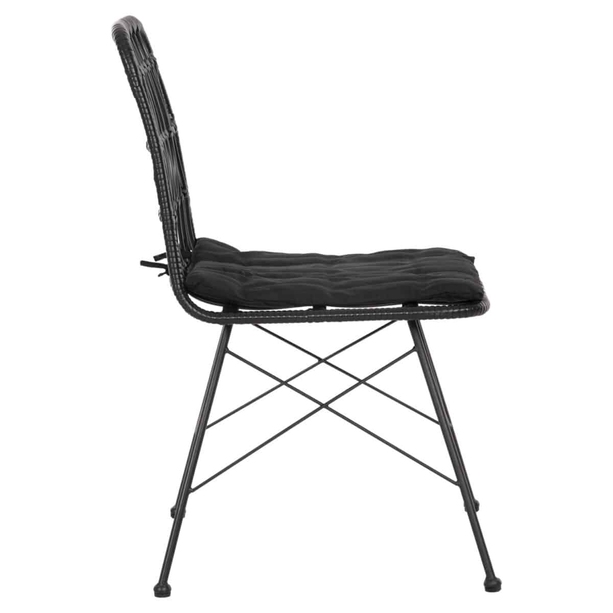 ΚΑΡΕΚΛΑ ΕΞ.ΧΩΡΟΥ ALLEGRA HM5453.12 ΜΕΤΑΛΛΟ-ΜΑΞΙΛΑΡΙ-WICKER ΜΑΥΡΟ 52x52x83,5Yεκ. - Image 4