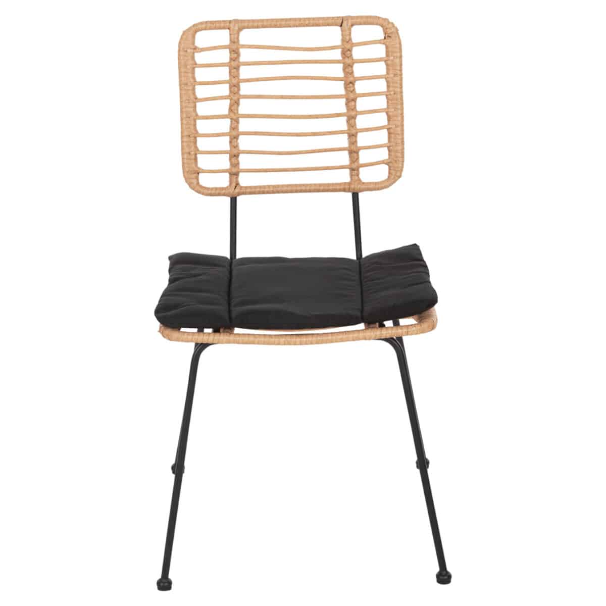 ΚΑΡΕΚΛΑ ΕΞ.ΧΩΡΟΥ ALLEGRA HM5454.11 ΜΕΤΑΛΛΟ&ΜΑΞΙΛΑΡΙ ΜΑΥΡΟ-ΜΠΕΖ WICKER 50,5x49,5x88Υεκ - Image 3