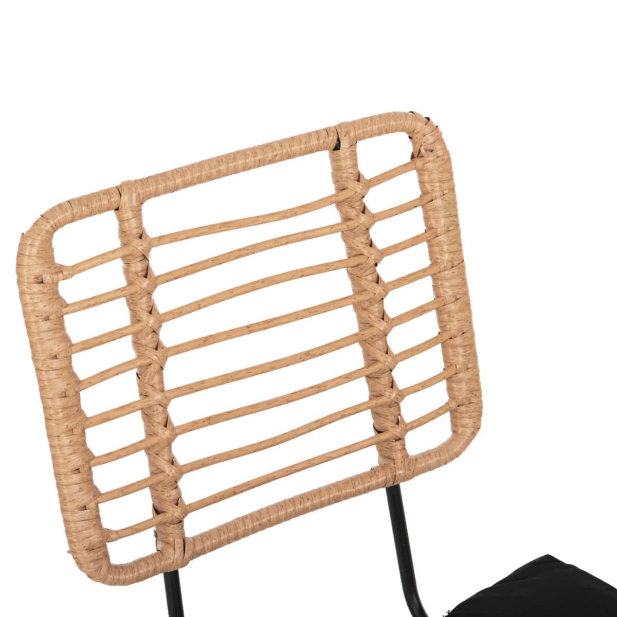 ΚΑΡΕΚΛΑ ΕΞ.ΧΩΡΟΥ ALLEGRA HM5454.11 ΜΕΤΑΛΛΟ&ΜΑΞΙΛΑΡΙ ΜΑΥΡΟ-ΜΠΕΖ WICKER 50,5x49,5x88Υεκ - Image 7