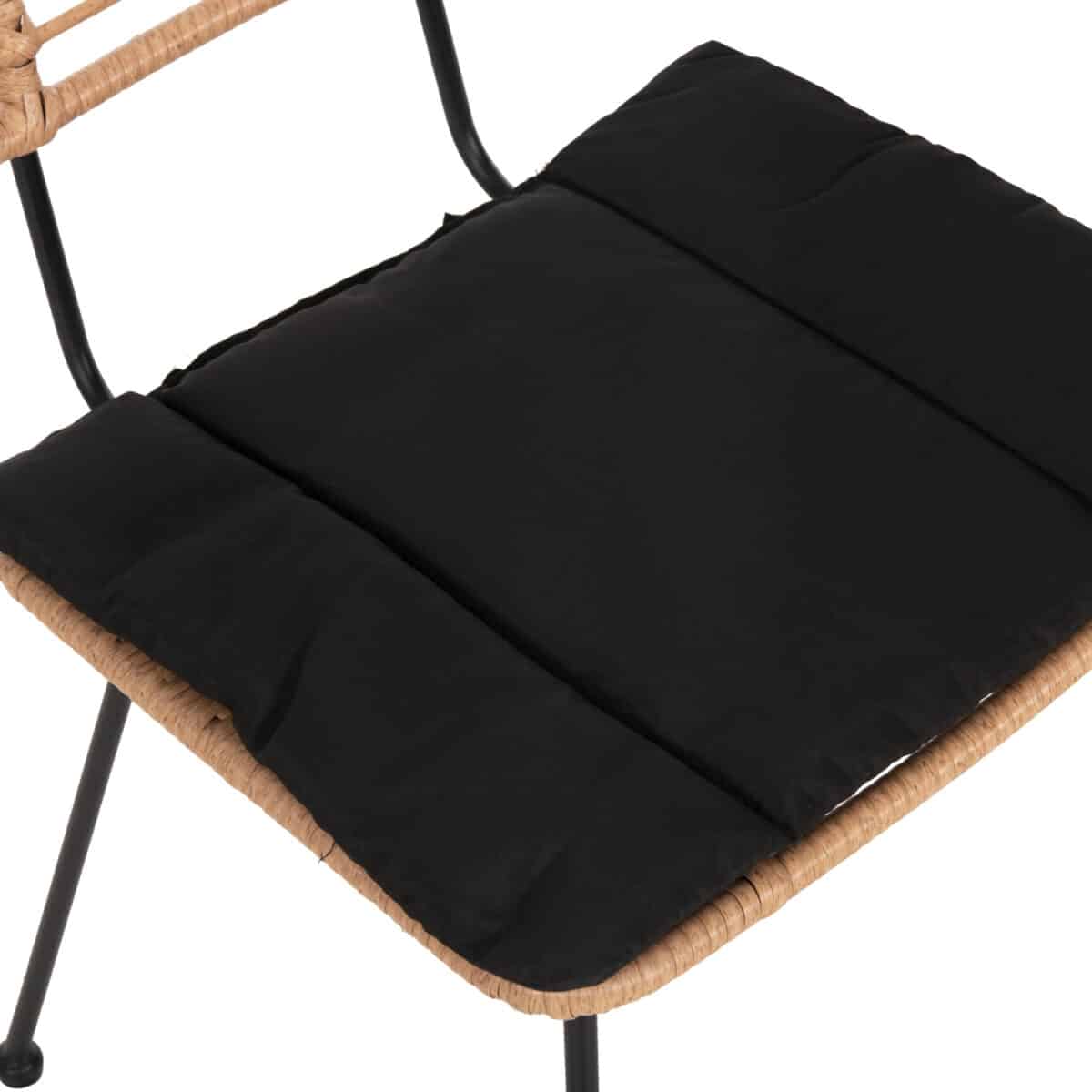 ΚΑΡΕΚΛΑ ΕΞ.ΧΩΡΟΥ ALLEGRA HM5454.11 ΜΕΤΑΛΛΟ&ΜΑΞΙΛΑΡΙ ΜΑΥΡΟ-ΜΠΕΖ WICKER 50,5x49,5x88Υεκ - Image 8