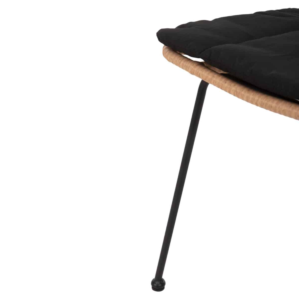 ΚΑΡΕΚΛΑ ΕΞ.ΧΩΡΟΥ ALLEGRA HM5454.11 ΜΕΤΑΛΛΟ&ΜΑΞΙΛΑΡΙ ΜΑΥΡΟ-ΜΠΕΖ WICKER 50,5x49,5x88Υεκ - Image 10